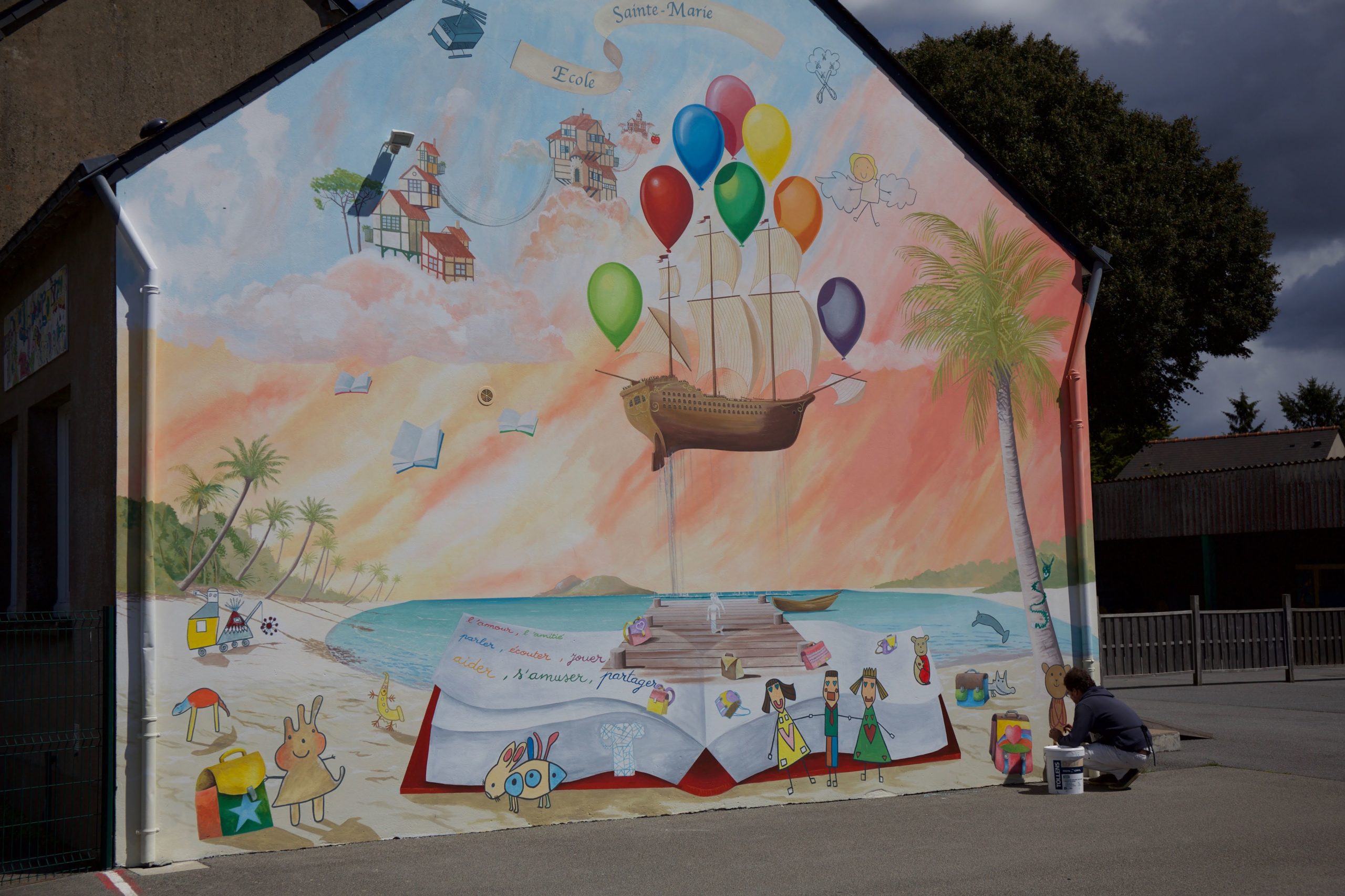 Fresque pour l'école Sainte Marie (Herbignac)